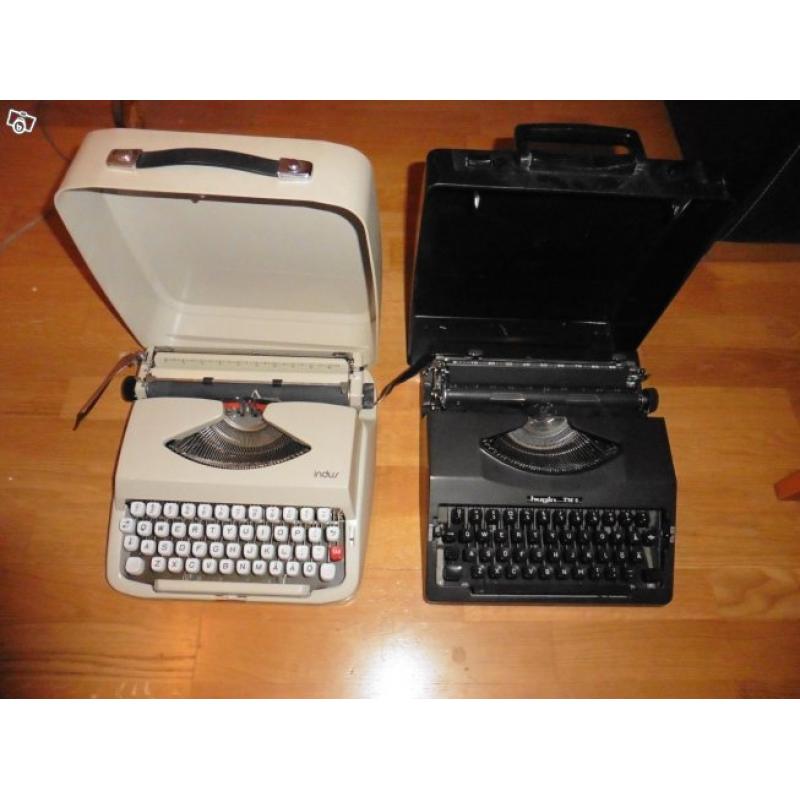 2 Skrivmaskiner hindus+hugin TM 2 300 kr